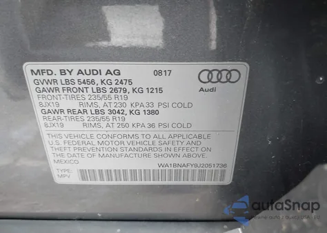 2018 Audi Q5 2.0T Premium/2.0T Tech Premium from USA, damaged, VIN WA1BNAFY9J2051736